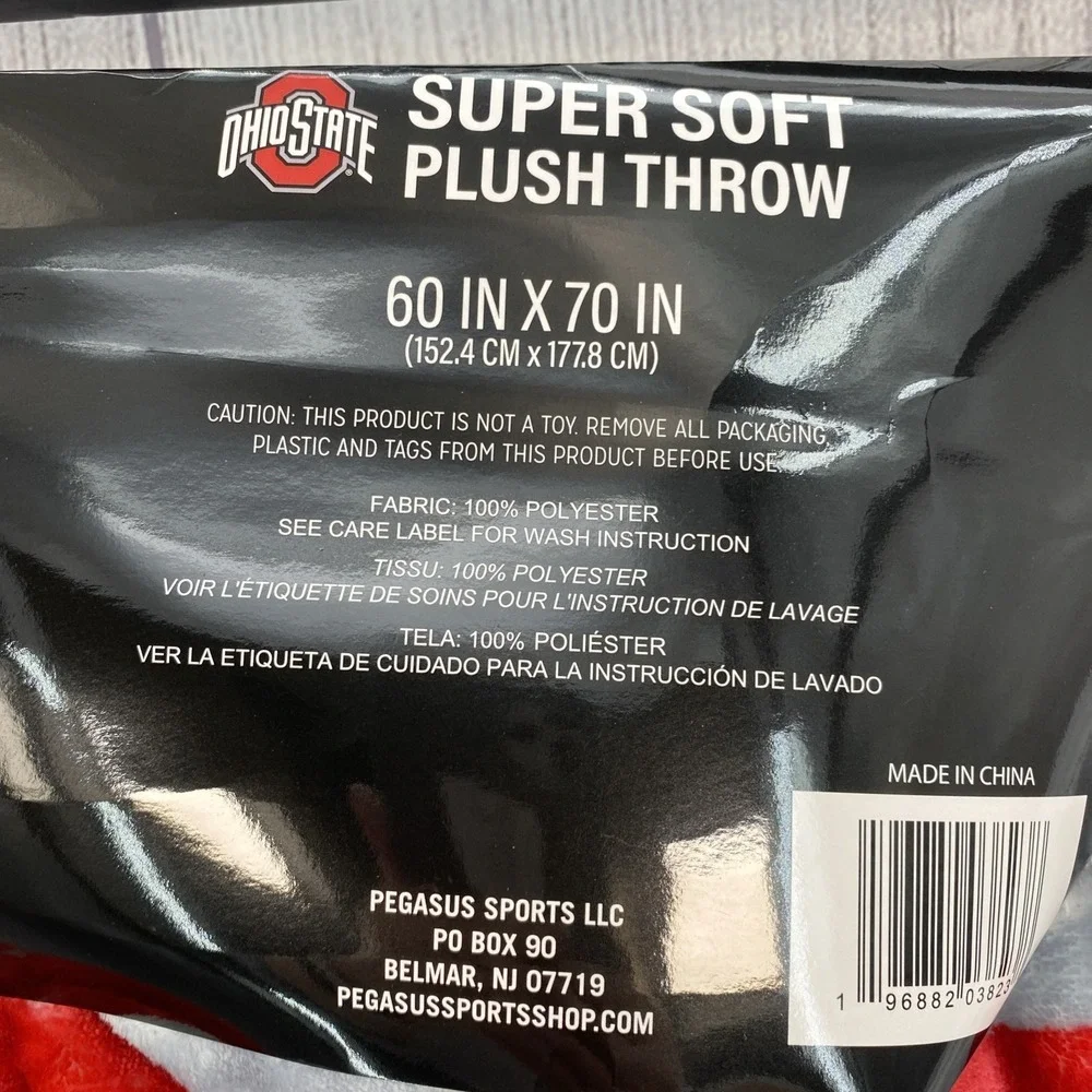 Ohio State Plush Throw Blanket 60x70 Premium Super Soft Double Sided NCAA Big 10